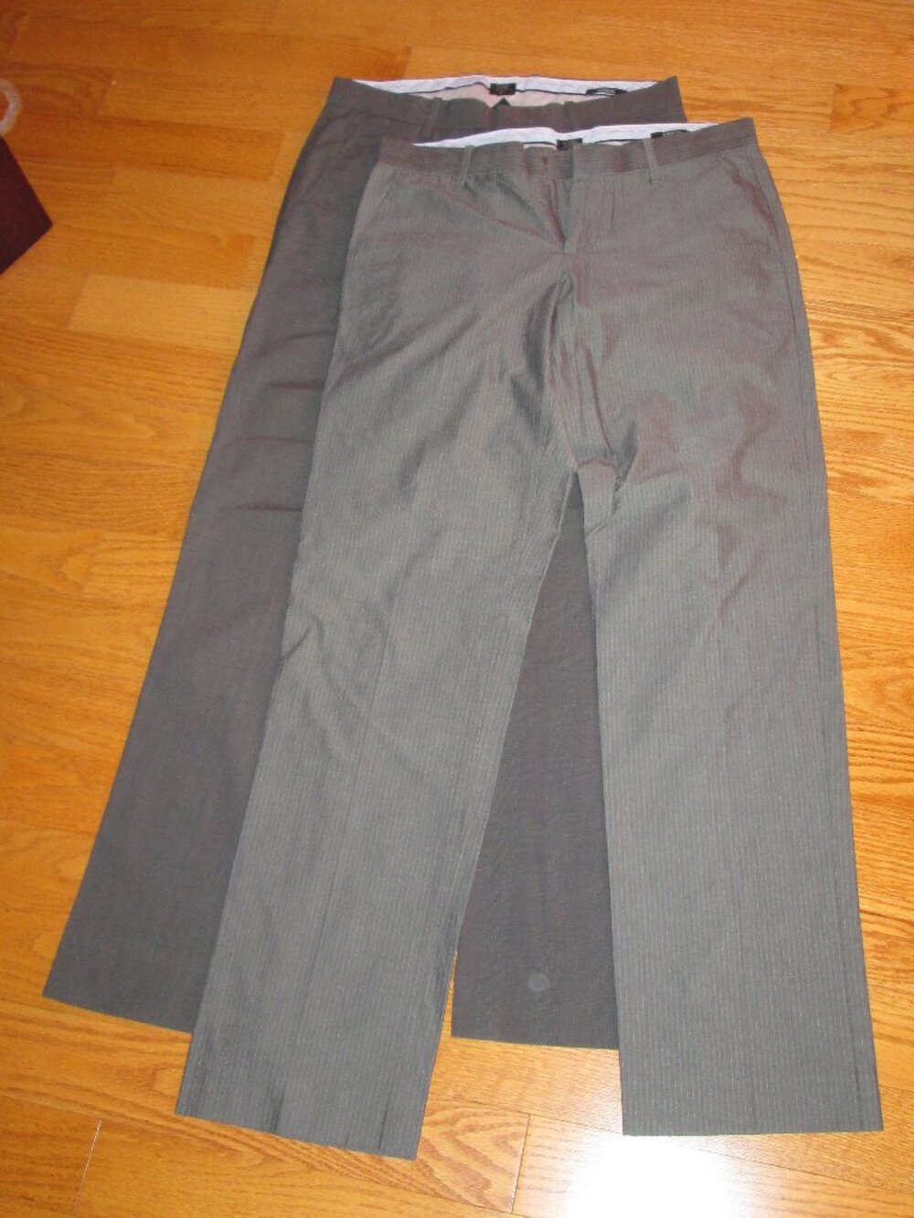 Men's Gap Gray Cotton Striped & Glen Plaid Straight Fit Pants Size 31/32
